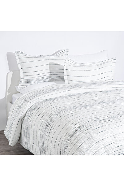Cottage 6pcs stripes white super king comforter set, 260*250cm