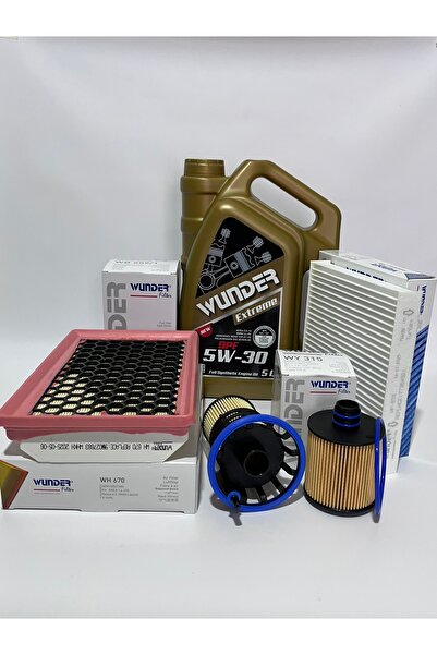 WUNDER Fıat Egea 1.6 Dizel Periyodik Bakım Seti 5li 5W30 Hava Yağ Mazot Polen...
