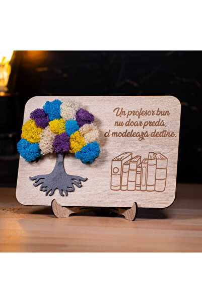 Creators of Crafts Cadou cu pomul vietii din licheni pentru profesor 20x15cm