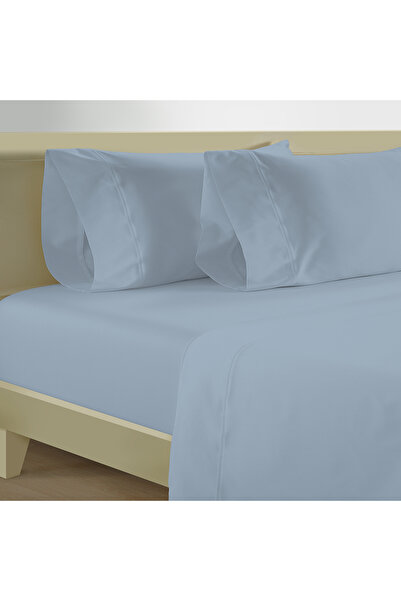 Boutique Blanche 300TC cotton fitted sheet 200*200cm, sky blue