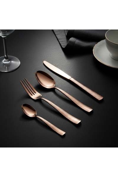 Malooki 24-Piece Cutlery Set for 6 People, Premium Stainless Steel – Textured...