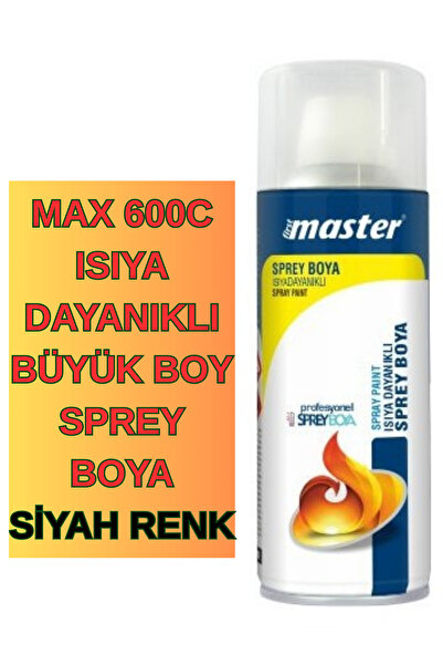 KL HOME MAX 600C ISIYA DAYANIKLI 400ML BÜYÜK BOY SPREY BOYA -MAT SİYAH ısıya ...