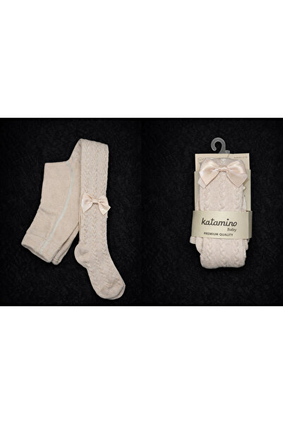 Katamino Baby Dantelli Kız Bebek Külotlu Çorabı
