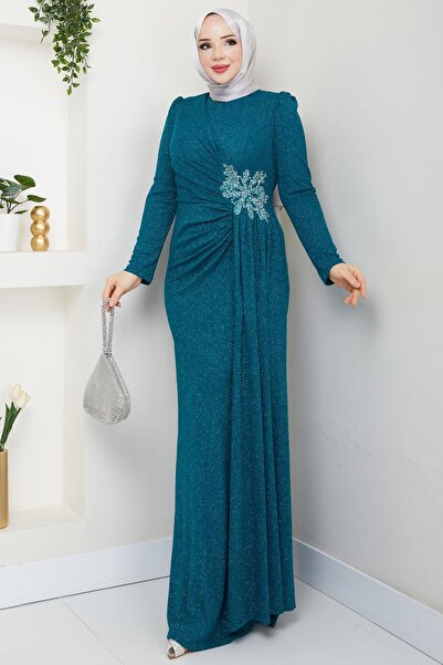 Esilanur Gözde Tesettür Abiye Petrol