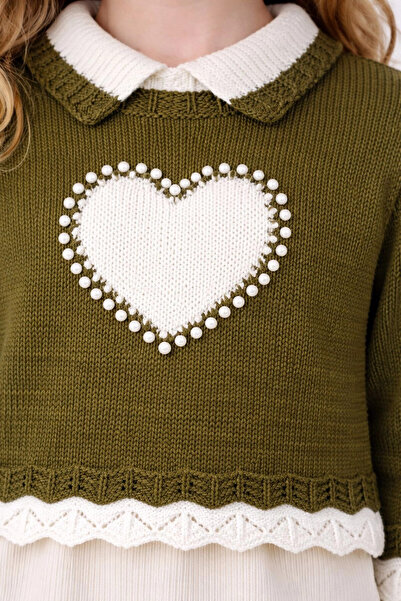 My Hanne Pearl Embroidered Girls' Sweater 4098