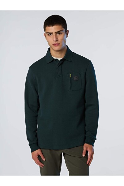 North Sails Uzun Kollu Göğüs Cepli Polo Yaka Erkek Tişört