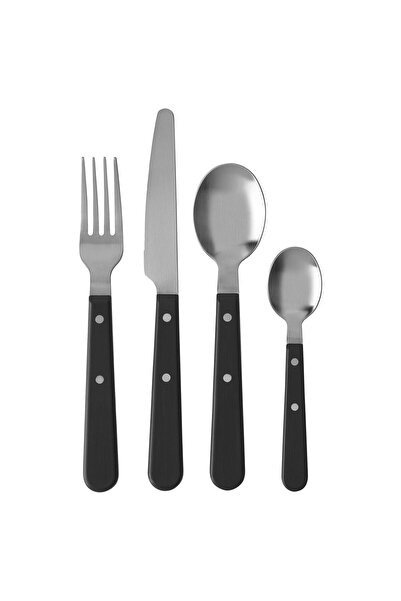IKEA LIVNÄRA Cutlery Set, 24 Pieces, Black