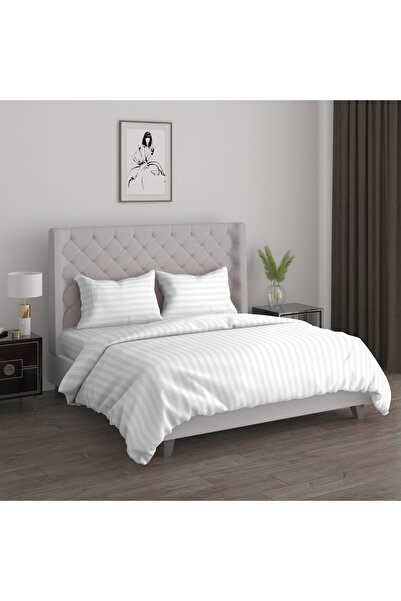 AMBRA 3Pcs cotton comforter set 220*240 cm, white