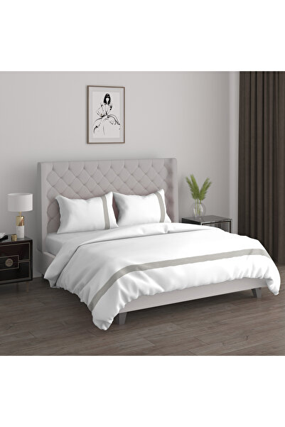 Boutique Blanche 3Pcs cotton duvet cover 230*220cm gray embroidery