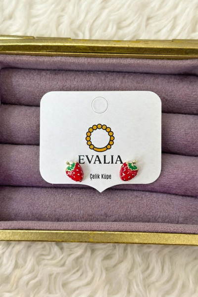 Evalia Takı Çilek Figürlü Çocuk Küpe