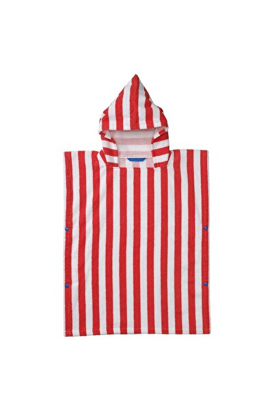 IKEA Poncho de baie cu glugă SKOGSSALLAT, roșu/alb/cu dungi, 55 x 70 cm