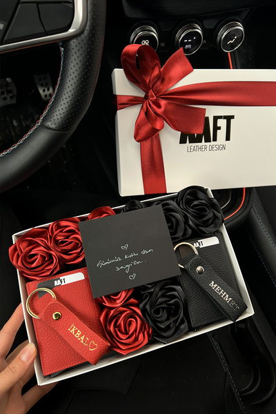 MFT Leather Design Retro 2-Piece/Rose Box Set - Red&Black |   Rs00014
