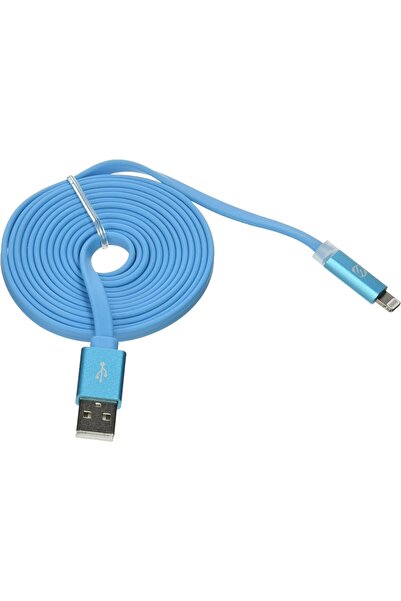 Scosche Flat-out LED - 6 ft. Charge and Sync Cable for Lightning Devices - Blue