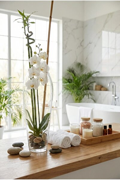 Candle Vase 50 cm El İşçiliği Birinci Sınıf Şeffaf Cam Vazo / Mumluk / Çiçekl...