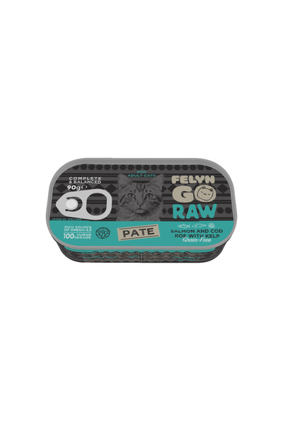 Felyn Go Raw C&B Salmon & Cod Roe With Kelp Pate For Cats 90g Pack of 4