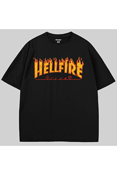 Crazy Hellfire Club Fire Logo Oversized T-Shirt