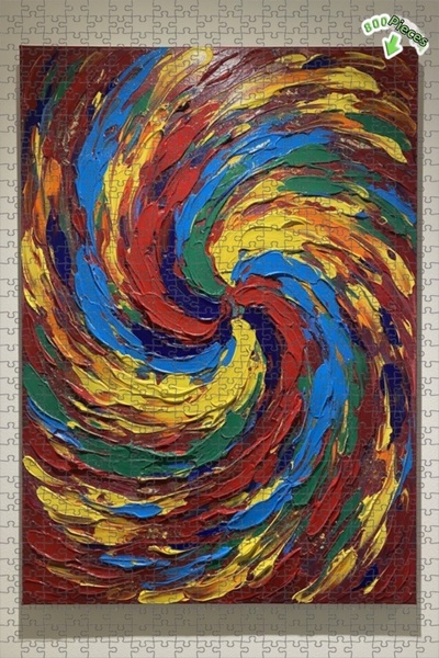 Teona Ahşap لغز خشبي بإطار مزدوج الطبقات بمظهر لوحة زيتية ديناميكية ملونة 800...