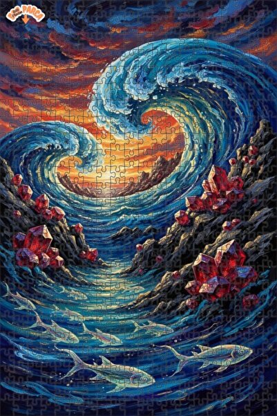 Teona Ahşap لغز خشبي مؤطر ذو طابقين بتصميم شلالات كريستالية عملاقة وطلاء زيتي...