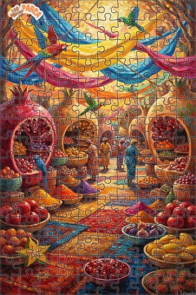 Teona Ahşap لغز فني على شكل طيور استوائية من سوق ماجيكال ماركت، 150 قطعة، مقا...