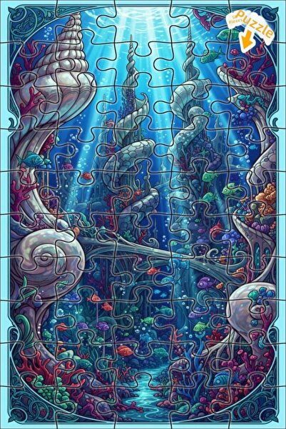 Teona Ahşap لغز خشبي مؤطر بطبقة مزدوجة من أتلانتس تيلز توري ستوريز، ملون برسو...