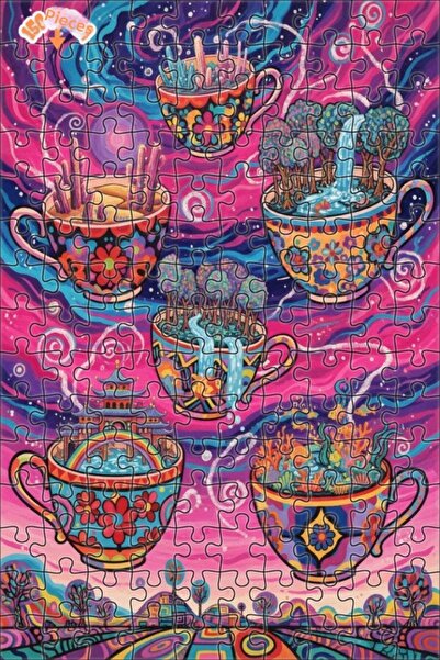 Teona Ahşap Dream Capsules Fantastic Landscape Oil Painting Double-Layer Fram...