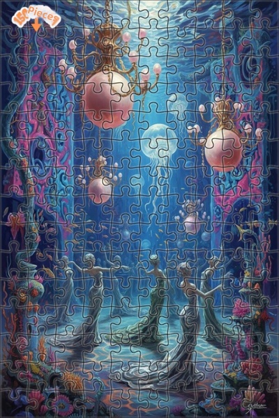 Teona Ahşap لوحة خشبية مؤطرة على شكل قاعة رقص تحت الماء بتصميم زيتوني، 150 قط...