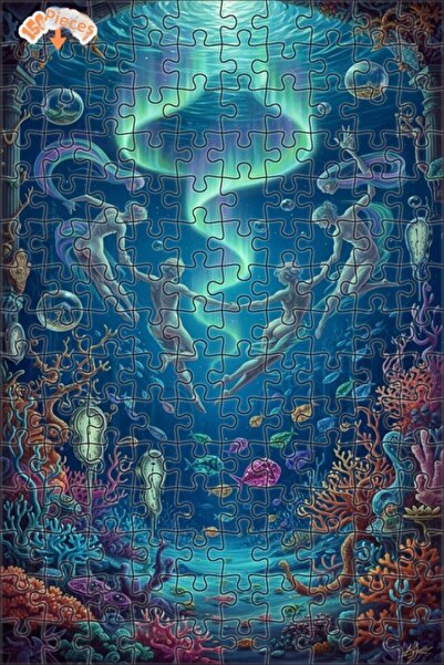 Teona Ahşap شخصيات عائمة في ضوء الواقعية الاستعجالية، لغز خشبي مؤطر بطبقتين 1...