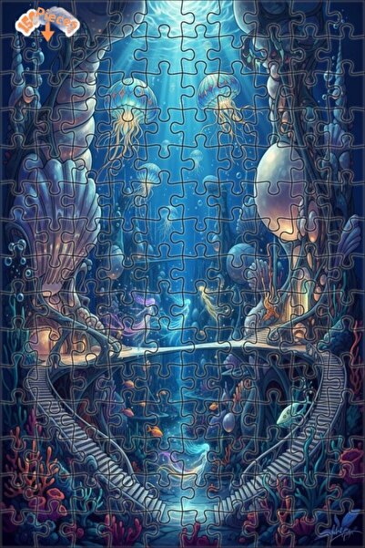 Teona Ahşap Mermaid City Fantastic Double-Layered Framed Wooden Puzzle 150 Pi...