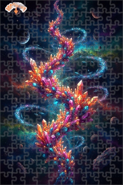 Teona Ahşap Crystal Galaxy Spiral Double Layer Framed Wooden Puzzle 150 Piece...