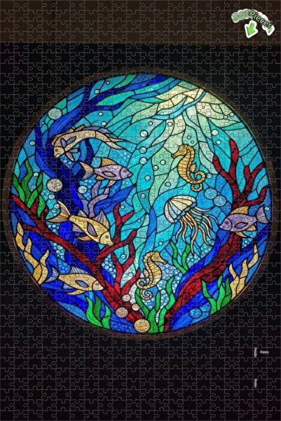 Teona Ahşap لغز خشبي ذو طبقتين بإطار من سلسلة سحر تحت البحر 800 قطعة 70x50