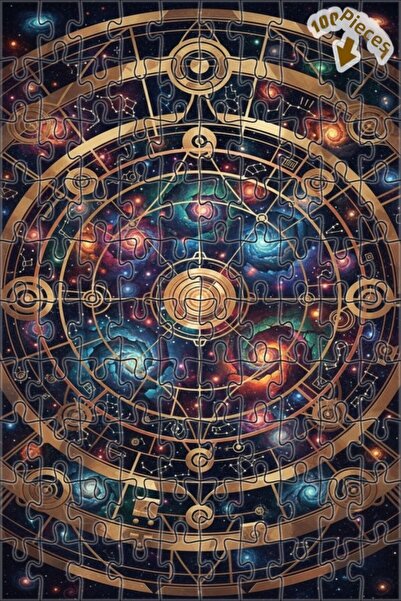 Teona Ahşap لغز فلكي غامض بتصميم لوحة زيتية، لغز خشبي مؤطر بطبقتين 100 قطعة 2...