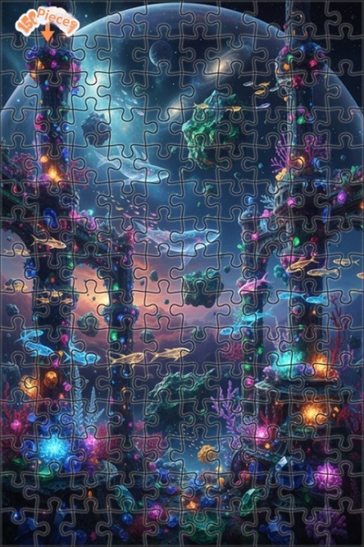 Teona Ahşap Fantastic Kingdom of Whales Double Layer Framed Wooden Puzzle 150...