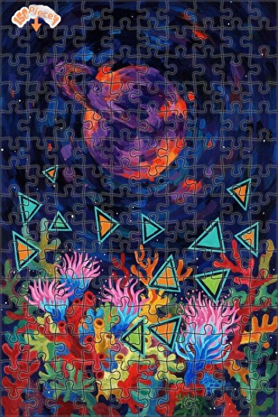 Teona Ahşap لغز خشبي مؤطر ذو طبقتين بتصميم لوحة زيتية لـ "حلم المرجان المجرمي...