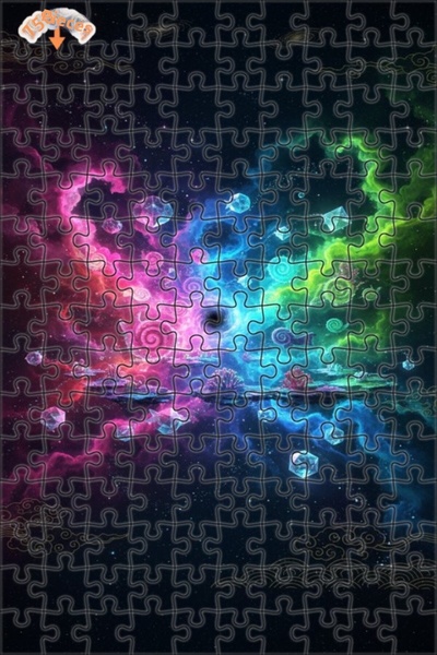 Teona Ahşap Cosmic Color Wheel Spiral Discoveries Glittering Double-Layered F...