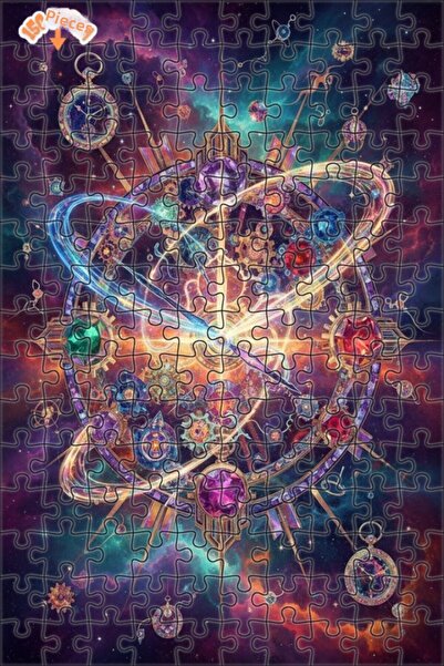 Teona Ahşap لغز فني على شكل لوحة زيتية لآلية الزمن الكوني 150 قطعة 20x30