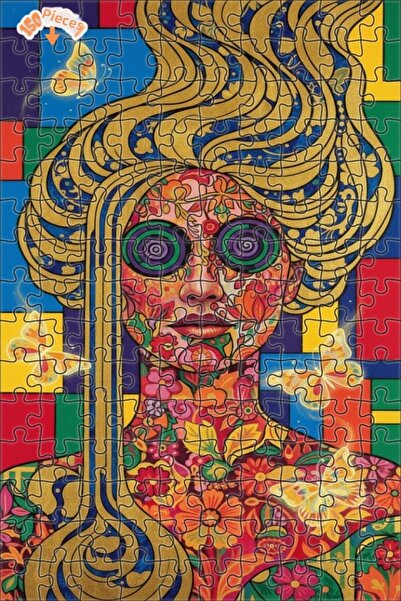 Teona Ahşap لغز خشبي بإطار مزدوج الطبقات من سحر الألوان السايكيديلية 150 قطعة...