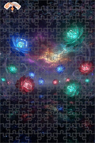 Teona Ahşap لغز خشبي مؤطر ذو طبقتين من كوزميك فلاور بورش ستارز، 150 قطعة، 20x30