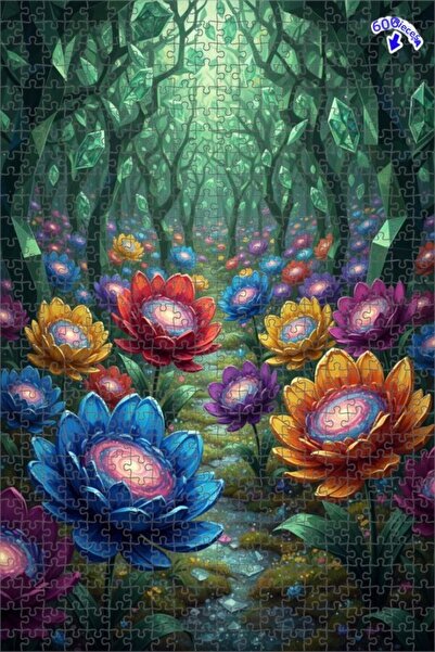 Teona Ahşap لغز خشبي على شكل زهور الغابة الكريستالية السحرية بمظهر لوحة زيتية...