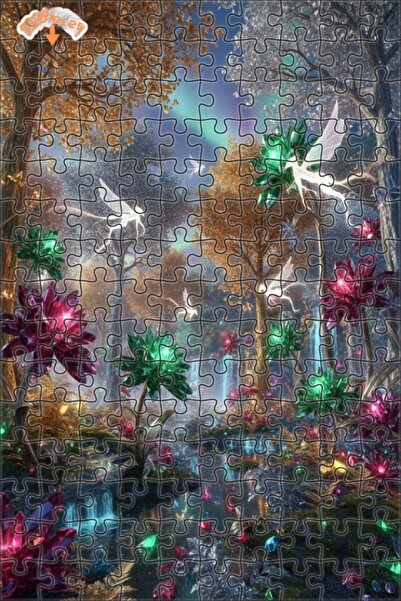 Teona Ahşap لغز خشبي سحري من كريستال فوريست فير تيل، لغز خشبي ذو طبقتين مؤطر،...