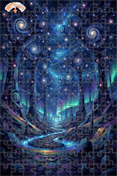 Teona Ahşap لغز خشبي مؤطر بطبقتين بمظهر لوحة زيتية لـ "نسيم الغابة المجرية" 1...