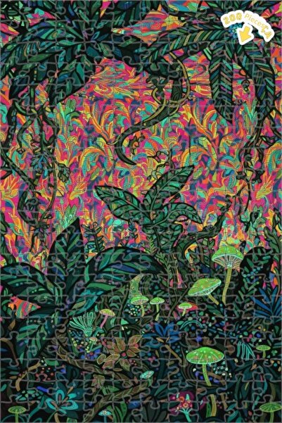 Teona Ahşap لغز الغابة الغامضة، لوحة زيتية ذات مظهر عصري، لغز خشبي مؤطر ذو طا...