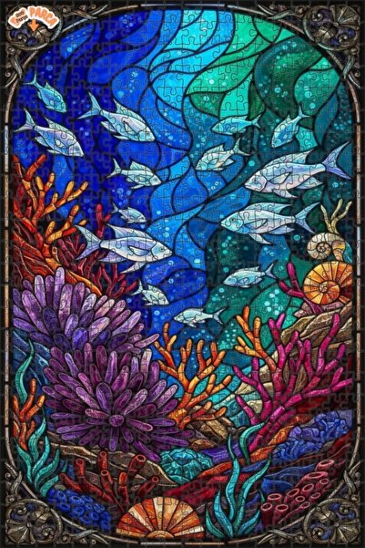 Teona Ahşap لغز خشبي بمنظر ملون للمناظر البحرية تحت الماء 500 قطعة 50x30