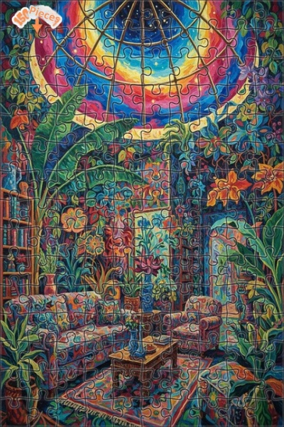 Teona Ahşap لغز خشبي ملون ذو طبقتين من حدائق البوتانيك 150 قطعة 20x30