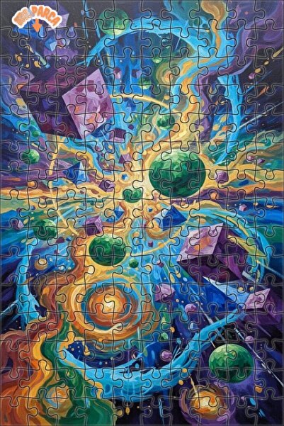 Teona Ahşap مكعبات كونية وكواكب ذات مظهر زيتوني ملون، لغز خشبي مؤطر ذو طبقتين...