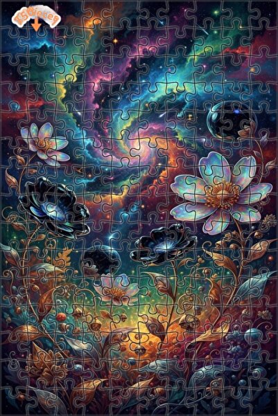 Teona Ahşap Mysterious Galactic Garden Oil Painting Lookalike Wooden Puzzle 1...