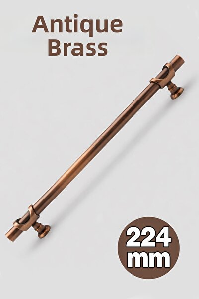 Badem10 Arsin Düz Mâner de sertar din cupru antic, moale și lucios, 224 mm, m...