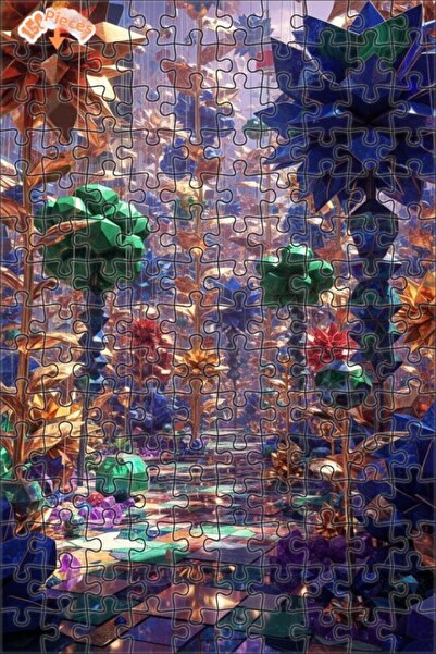 Teona Ahşap Crystal Garden Art Double Layer Framed Wooden Puzzle 150 Pieces 2...