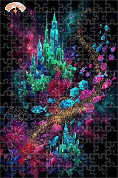 Teona Ahşap لغز خشبي مؤطر بطبقتين من كريستال شاتو فيش سوبي، فن رقمي، 150 قطعة...