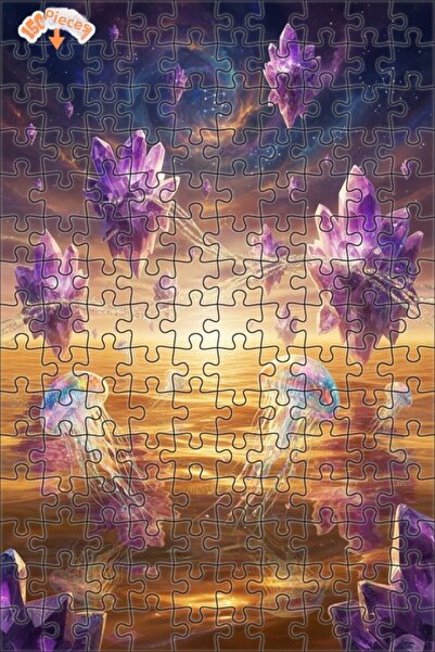 Teona Ahşap Dreamer Floating in the Crystal Sea Colorful Double-Layered Frame...