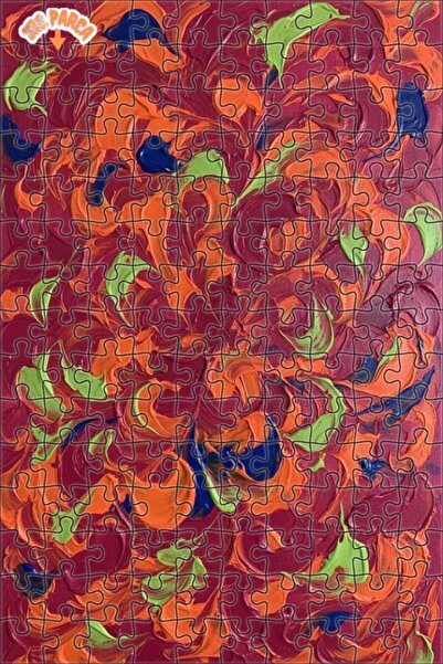 Teona Ahşap لغز خشبي مؤطر بطبقتين بنمط تجريدي بألوان زاهية 150 قطعة 20x30